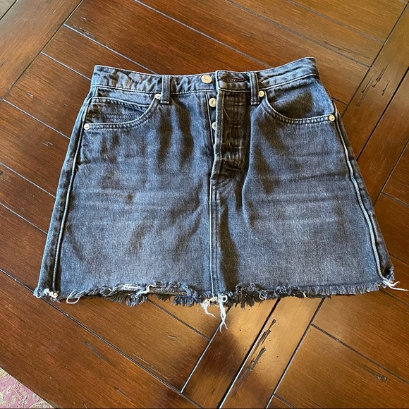 Free People Black Jean Mini Skirt - Picture 3 of 9